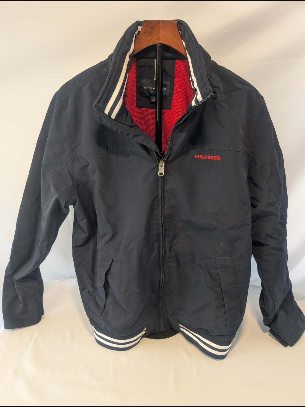 Tommy Hilfiger Navy Men's Medium Zip-Up Regatta Jacket